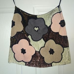 French Connection sequin embroidered mini skirt